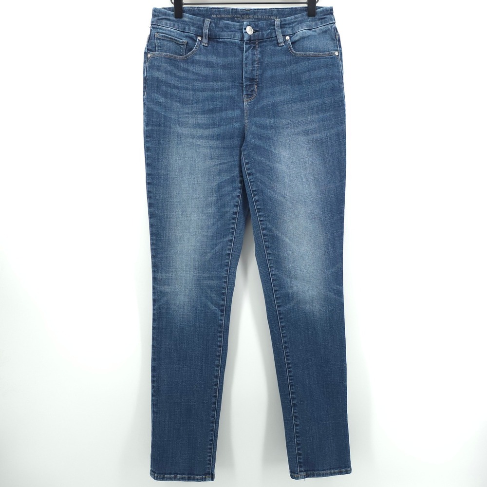 Chico's So Slimming Girlfriend Slim Leg Ankle Women Jeans 1R (US 8R) Blue Denim